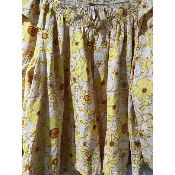 FREE PEOPLE Miss Daisy Cotton Printed Top Multicolor Petite S A001778 - Picture 4 of 12